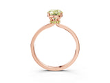Rose gold Fancy Yellow Oval Cut Diamond Solitaire Ring with Classic Band and Four-Prong Setting_15