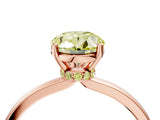 Rose gold Fancy Yellow Oval Cut Diamond Solitaire Ring with Classic Band and Four-Prong Setting_16