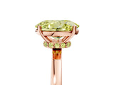 Rose gold Fancy Yellow Oval Cut Diamond Solitaire Ring with Classic Band and Four-Prong Setting_17