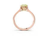 Rose gold Fancy Yellow Oval Cut Diamond Solitaire Ring with Flower Prong Setting and Classic Band_100