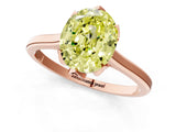 Rose gold Fancy Yellow Oval Cut Diamond Solitaire Ring with Flower Prong Setting and Classic Band_37