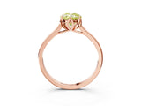 Rose gold Fancy Yellow Oval Cut Diamond Solitaire Ring with Flower Prong Setting and Classic Band_39