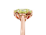 Rose gold Fancy Yellow Oval Cut Diamond Solitaire Ring with Flower Prong Setting and Classic Band_41