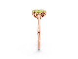 Rose gold Fancy Yellow Oval Cut Diamond Solitaire Ring with Flower Prong Setting and Classic Band_99