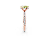 Rose gold Fancy Yellow Oval Cut Diamond Solitaire Ring with Four-Prong Setting and Pavé Band_5