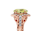 Rose gold Fancy Yellow Oval Cut Diamond Solitaire Ring with Hidden Halo and Pavé Band_32