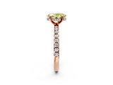 Rose gold Fancy Yellow Oval Cut Diamond Solitaire Ring with Pavé Band and Four-Prong Setting_46