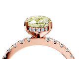 Rose gold Fancy Yellow Oval Cut Diamond Solitaire Ring with Pavé Band and Four-Prong Setting_48