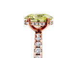 Rose gold Fancy Yellow Oval Cut Diamond Solitaire Ring with Pavé Band and Four-Prong Setting_49
