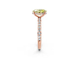 Rose gold Fancy Yellow Oval Cut Diamond Solitaire Ring with Pavé Band and Hidden Halo_27