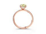 Rose gold Fancy Yellow Oval Cut Diamond Solitaire Ring with Pavé Band and Hidden Halo_28