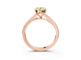 Rose gold Fancy Yellow Oval Cut Diamond Solitaire Ring with Pavé Band and Prong Setting_15