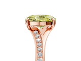 Rose gold Fancy Yellow Oval Cut Diamond Solitaire Ring with Pavé Band and Prong Setting_17