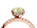 Rose gold Fancy Yellow Oval Cut Diamond Solitaire Ring with Round  Pavé Band and Four-Prong Setting_40