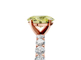 Rose gold Fancy Yellow Oval Cut Diamond Solitaire Ring with Shared Prong Pavé Band and Four-Prong Setting_68