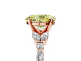 Rose gold Fancy Yellow Oval Cut Diamond Solitaire Ring with Side Stones and Four-Prong Setting_54