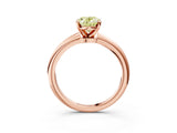 Rose gold Fancy Yellow Oval Cut Diamond Solitaire Ring with Six-Prong Setting and Classic Band_280