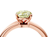 Rose gold Fancy Yellow Oval Cut Diamond Solitaire Ring with Six-Prong Setting and Classic Band_281