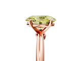 Rose gold Fancy Yellow Oval Cut Diamond Solitaire Ring with Six-Prong Setting and Classic Band_282