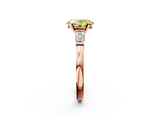Rose gold Fancy Yellow Oval  Cut Diamond Solitaire Ring with Tapered Baguette Accents and Four-Prong Setting_61