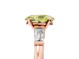 Rose gold Fancy Yellow Oval  Cut Diamond Solitaire Ring with Tapered Baguette Accents and Four-Prong Setting_64