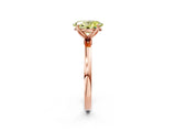 Rose gold Fancy Yellow Oval Cut Diamond Solitaire Ring with Thin Band and Prong Setting_14