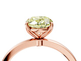 Rose gold Fancy Yellow Oval Cut Diamond Solitaire Ring with Thin Band and Prong Setting_16