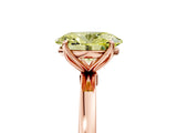 Rose gold Fancy Yellow Oval Cut Diamond Solitaire Ring with Thin Band and Prong Setting_17