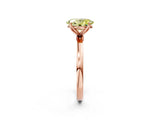 Rose gold Fancy Yellow Oval Cut Diamond Solitaire Ring with Thin Band and Prong Setting_26