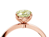 Rose gold Fancy Yellow Oval Cut Diamond Solitaire Ring with Thin Band and Prong Setting_28