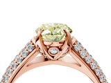 Rose gold Fancy Yellow Oval Cut Diamond Solitaire Ring with Three-Row Pavé Band and Four-Prong Setting_41