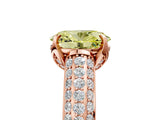 Rose gold Fancy Yellow Oval Cut Diamond Solitaire Ring with Three-Row Pavé Band and Four-Prong Setting_42