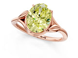 Rose gold Fancy Yellow Oval Cut Diamond Solitaire Ring with Twist Band and Four-Prong Setting_55