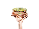 Rose gold Fancy Yellow Oval Cut Diamond Solitaire Ring with Twist Band and Four-Prong Setting_59