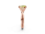 Rose gold Fancy Yellow Oval Cut Diamond Solitaire Twist Band Prong Setting Ring_81