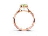 Rose gold Fancy Yellow Oval Cut Diamond Solitaire Twist Band Prong Setting Ring_82