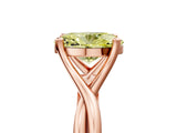 Rose gold Fancy Yellow Oval Cut Diamond Solitaire Twist Band Prong Setting Ring_84