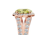 Rose gold Fancy Yellow Oval Cut Diamond Split Shank Halo Ring with Four-Prong Setting_63