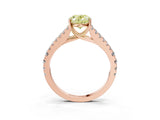 Rose gold Fancy Yellow Oval Cut Diamond Split Shank Pavé Engagement Ring with Four-Prong Setting_79