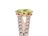 Rose gold Fancy Yellow Oval Cut Diamond Split Shank Pavé Engagement Ring with Four-Prong Setting_81