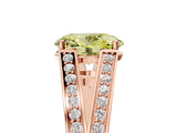 Rose gold Fancy Yellow Oval Cut Diamond Split Shank Ring with Pavé Band and Four-Prong Setting_66
