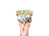 Rose gold Fancy Yellow Oval Cut Diamond Three-Stone Ring with Prong Setting and Classic Band_116