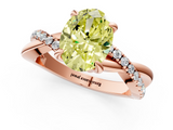 Rose gold Fancy Yellow Oval  Cut Diamond Twist Band Solitaire with Prong Setting_46