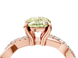 Rose gold Fancy Yellow Oval  Cut Diamond Twist Band Solitaire with Prong Setting_49