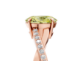 Rose gold Fancy Yellow Oval  Cut Diamond Twisted Band Engagement Ring with Prong Setting_8