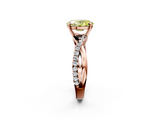 Rose gold Fancy Yellow Oval  Cut Diamond Twisted Band with Pavé Setting and Four-Prong Setting_16