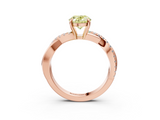 Rose gold Fancy Yellow Oval  Cut Diamond Twisted Band with Pavé Setting and Four-Prong Setting_17