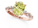 Rose gold Fancy Yellow Oval  Cut Diamond Vine Band with Four-Prong Setting_72