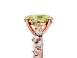 Rose gold Fancy Yellow Oval  Cut Diamond Vine Band with Four-Prong Setting_76