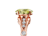 Rose gold Fancy Yellow Oval  Cut Diamond with Milgrain Marquise and Bezel Accents on a Solitaire Band with Prong Setting_202